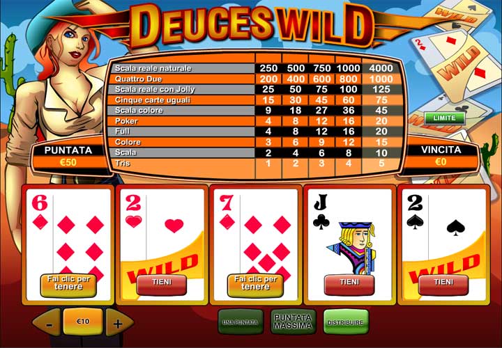 video poker deuces wild