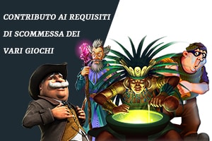 Contributo ai requisiti di scommessa dei vari giochi